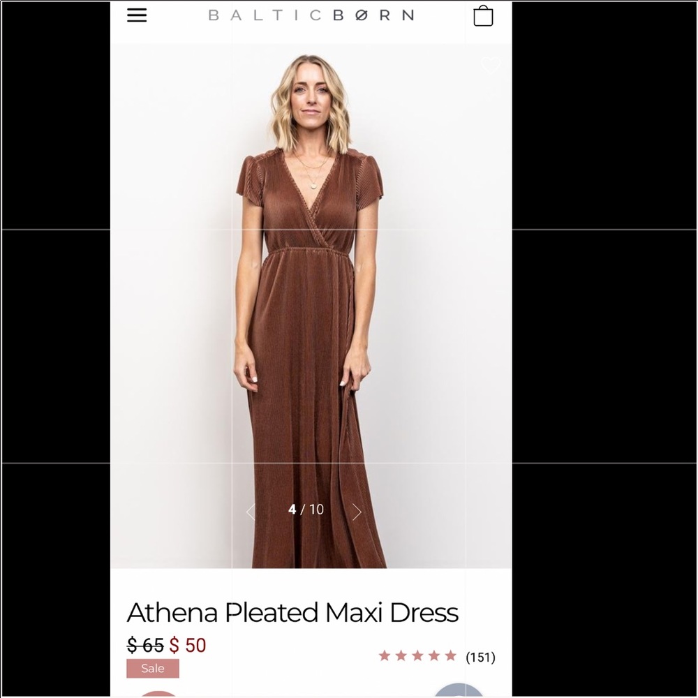 Baltic Born- Athena Pleated Maxi Dress- sz M